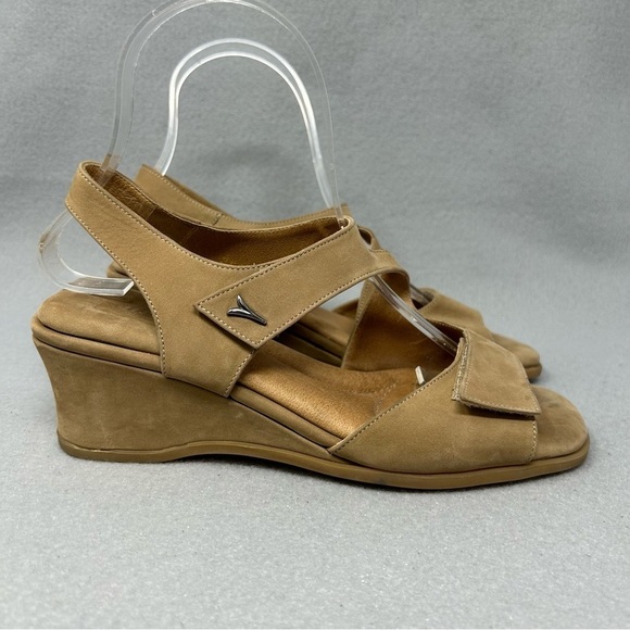 Beautifeel Tan Suede Wedge Slingback Square Toe Comfort Sandals Size EU 37/US 6 - Picture 3 of 16